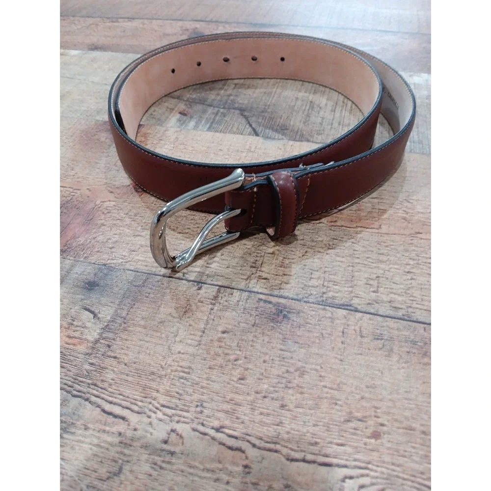 Tecovas Cowboy Western Handmade Calfskin Belt Men's Brown  ‎ size Large 5 Hole